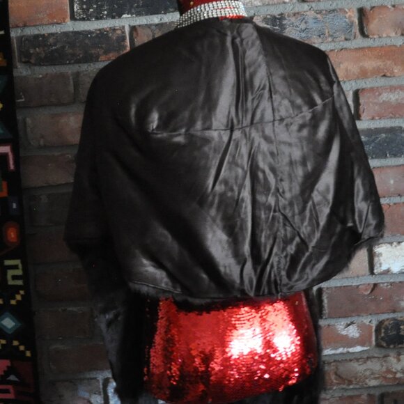 Vintage Genuine Ermine FUR STOLE WRAP SHAWL Dark Brown - Picture 7 of 7